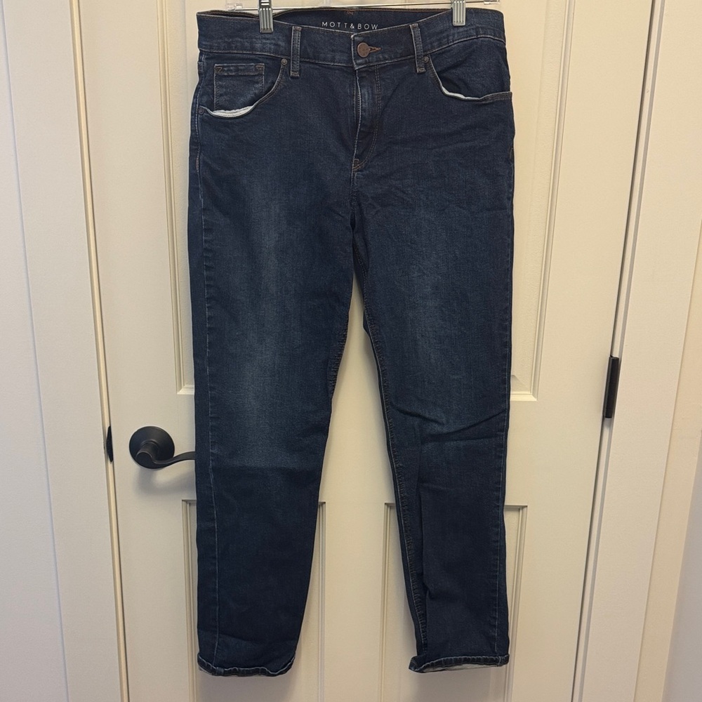 Mott & Bow Women's Boyfriend Jeans - Dark Blue